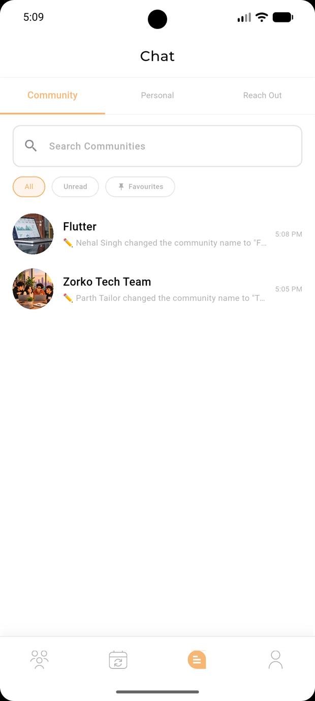 FolkFeed chat screen